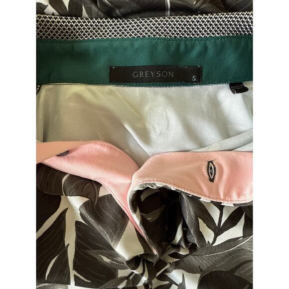 Greyson Golf Polo Shirt Men’s Size S Floral Butterfly Gray Arctic Lost World EUC - Picture 7 of 9